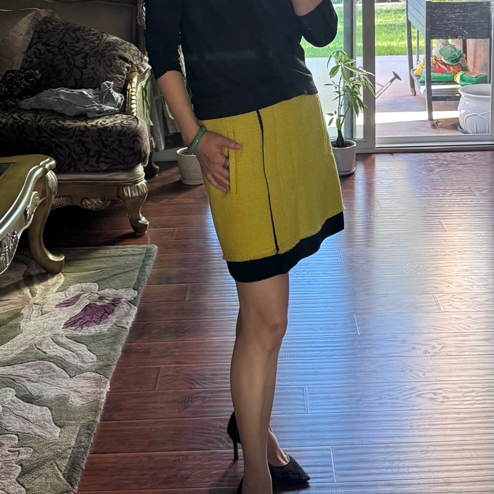 Diane Von Furstenberg Yellow and Black Mini Skirt
